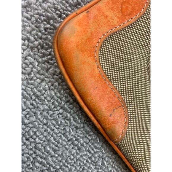 Authentic Prada Jacquard Pouch in Orange Brown Canvas and Leather Rare - Picture 7 of 16